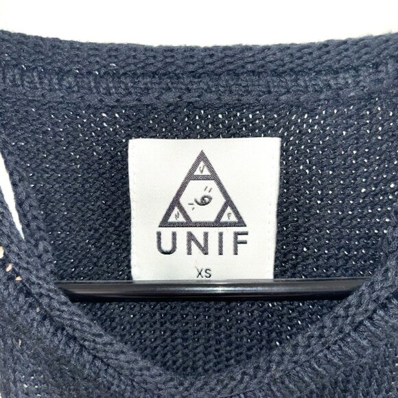 UNIF Black Crochet Open Knit Mesh Sleeveless Tank Mini Dress Size XS - Picture 3 of 3